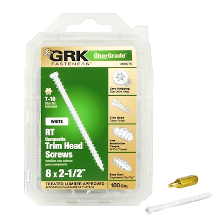 Itw Deck Screw, #8 x 2-1/2 in, 100 PK 96075